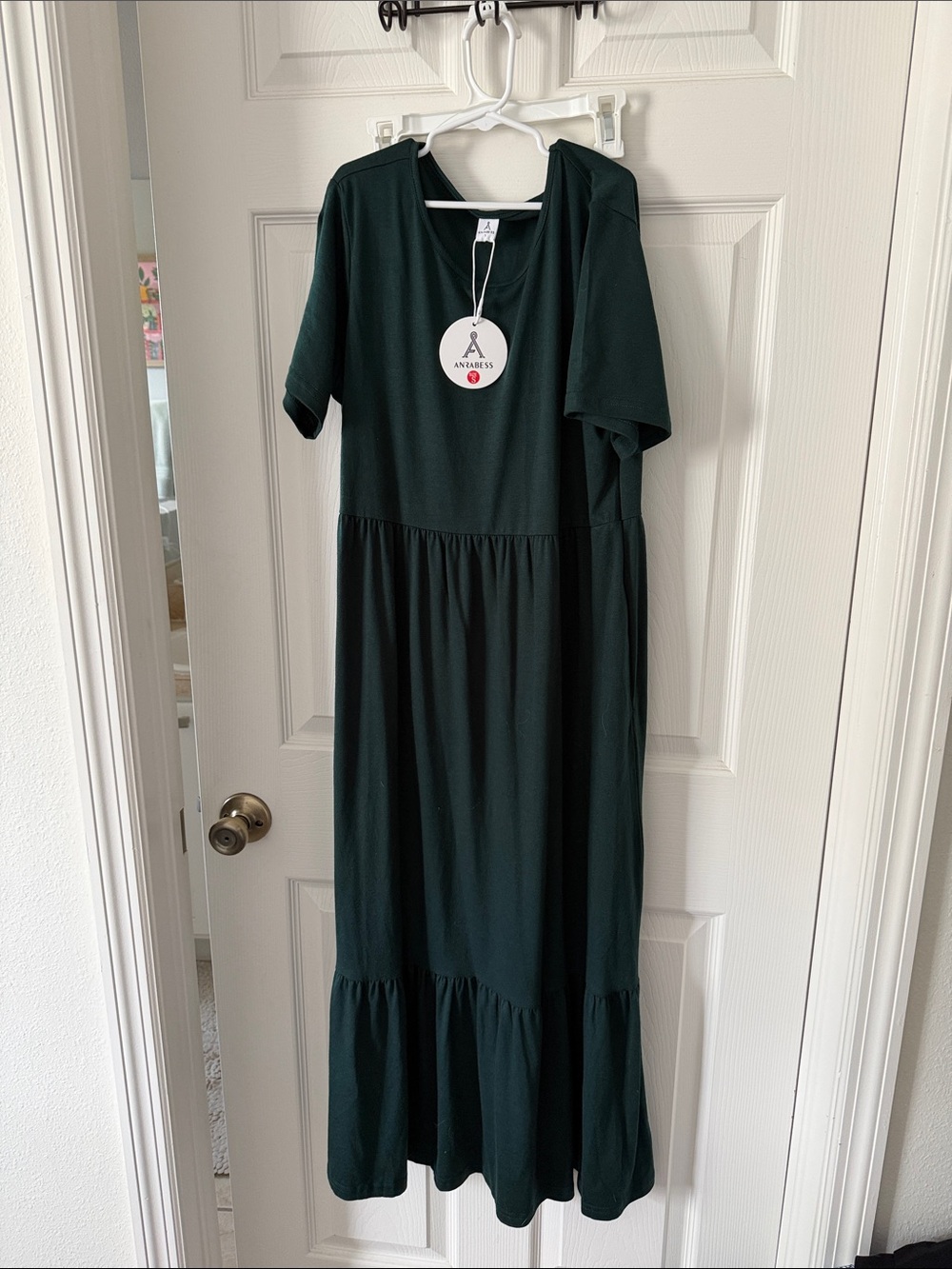 Ava & Viv Dark Green Tiered Maxi Dress